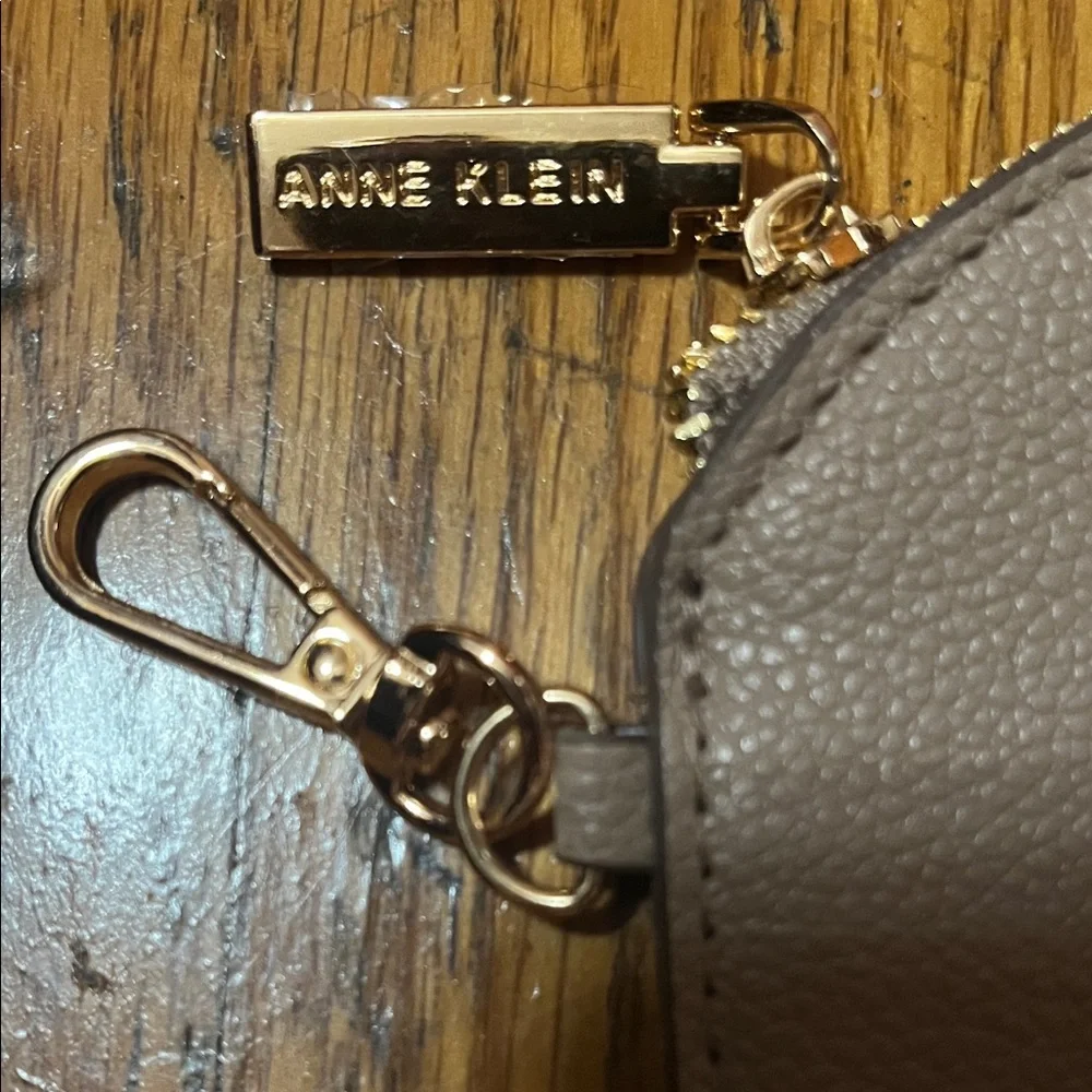 Anne Klein Gray AK Keychain Coin Purse Wallet